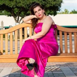 WTOO Ladies Fuscia Formal Full Length 2 Piece Dress